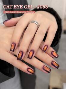 XEIJAYI 1 Bottle 10ml Cat Eye Magnetic Gel Nail Polish, UV LED Lamp Curable, Removable, Summer Gift For Women - Purple Red - View 5