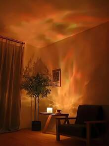 Vortex Water Ripple LED Projector Lamp - Dynamic Flame & Starry Sky Projection Atmosphere Light, USB Powered Cube Lamp, Remote Dimming, Suitable For Bedroom, Living Room And Cafe Decoration, Multi-Scene Application - Water ripple - View 9