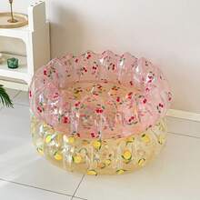 Transparent Sequin Fruit Inflatable Pool, Essential Pool Supplies, Pool Accessories, Beach, Pool Float, Backyard Party - Circular Swimming Pool - View 6