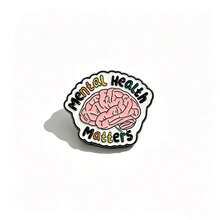 Mental Health Matters Enamel Pin, End The Stigma Of Anxiety, Raise Awareness For Mental Therapy, Positive & Happy Reminder Pin Gift - Pink - View 1