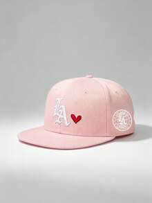 1 buah Topi Baseball Hip Hop Unisex dengan Bordir Huruf "LA", Dapat Diatur Ukurannya, Cocok untuk Olahraga Luar Ruangan, Mendaki, dan Pemakaian Sehari-hari Kasual - LA Earth Heart Flat Eaves - View 8