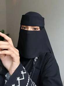 1pc Women's Mask, Veil, Soft And Breathable Fabric, Fashionable And Elegant, Suitable For People's Daily Outings, Wearable In All Seasons - Black - View 1