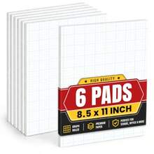 Graph Pads, 8.5" X 11", Quadrille Pad 8.5 X 11, 50 Sheets/Pad 6 Pack - Yellow - View 9