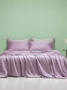 1pc Lightweight Luxury Quilt, Suitable For All Seasons, Thin, Washable, Durable Comforter - Lilac Purple - View 6