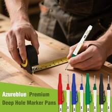 8pcs 30mm Long Nib Marker, Long Head Deep Hole Marker Pens, Waterproof Construction Markers Marking Tool, Multi-Purpose Deep Reach Pen Makes For Metal, Carpenter, Woodworking, 4 Colors - 8pcs30mm - View 8