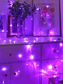 1件 1.5m~20m 家居裝飾 LED 仙女串燈，電池/USB供電，適用於戶外花園樹木裝飾、臥室裝飾、婚禮生日派對裝飾串燈、室內房間牆壁窗戶掛飾，白光 - 白色 - 查看 23