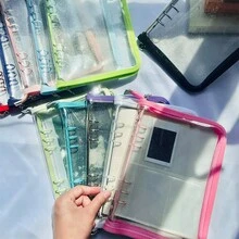 1入 A5 A6 多色拉鍊活頁夾貼紙書替換內頁，適用於學校、辦公室、手帳、旅行照片、筆記、創意寫作、DIY相簿、便條本、旅行日記、現金與支票收納，學生用品 - 彩色 - 查看 3