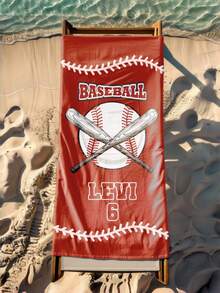 1 Stück personalisiertes Baseball Strandtuch & Decke - individueller Name, super saugfähige schnelltrocknende Mikrofaser, für Strand, Pool, Camping, Reisen - nur Handwäsche, Stranddecke - Verschiedenfarbig - Übersicht 5