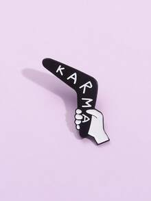 Silent Attitude Enamel Pin Series - Minimal Hand Gesture Meme Brooch Collection - Black - View 5