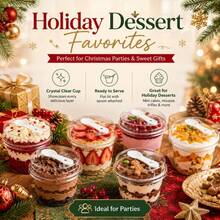 150/15pcs Round Dessert Cups, 5oz/150ml Each, With Spoon Cup Set, Perfect For Parties. Suitable For Yogurt Parfait, Jelly, Fruit Jelly, Yogurt Salad, Etc. Very Practical Dessert Packaging Box - Multicolor - View 8