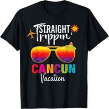 Un vistazo de primera mano a las camisetas para viajar y vacacionar en Cancún, México. - Negro - Ver 2