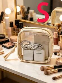 3pcs/1pc Creative New Fashion Travel Portable Mini Transparent Waterproof Zipper Storage Bag, Digital Accessories Organizer, Multi-Functional Hanging Storage Bag, Coin Purse, Can Store Earphones, Chargers, Data Cables, Lipsticks, Perfumes, Keys, Bracelets, Cosmetics And Small Electronic Accessories,Makeup Organizer,Room Decor - Multicolor - View 17
