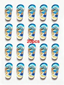 10/20/100 Stücke Sommer Eis Transparent Flip-Flop DIY Zubehör Handgefertigte Materialien Schuhschnallen Wasserflaschen Aufkleber Cremekleber Haarzubehör Harz Charms - Flip-Flops - Übersicht 12