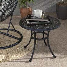 Garden Table, Coffee Table, Balcony Table, Vintage Style, 60 X 60 X 53 Cm, Black - 黑色 - 查看 2