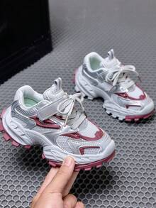 1 Pair New Baby Sports Shoes, Spring/Autumn Fashion, Soft Sole, Anti-Slip, Breathable, Casual Running Shoes For Boys And Girls - Grey - View 4