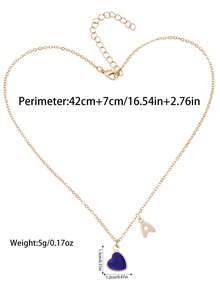 1 pieza Collar con colgante de corazón y letra inicial que cambia de color según el estado de ánimo, personalizado con encanto de alfabeto A-Z, sensible a la temperatura, regalo de joyería para el Día de San Valentín - Multicolor - Ver 3