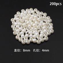 5-300顆 ABS 仿珍珠乳白色大孔珠，手工DIY串珠/項鍊/手鍊/婚紗裝飾/服飾裝飾材料，珠寶製作配件 5/10/20/30/40/50/100/200/300顆 - 米色 - 查看 14