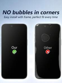 Gorilla Hero 2 piezas, Protector de pantalla de vidrio templado mate de alta definición, cobertura de pantalla completa, tacto sensible, resistente a arañazos, protección de alta resistencia 9H, instalación fácil sin burbujas, capa oleofóbica electrochapada con fuerte anti-huellas, resistente al agua, fácil de limpiar. Adecuado para metro, oficina, tacto suave. Compatible con iPhone 17 Pro Max/17E/16 Pro Max/17 Pro/17/16/15/14/13/12/Mini/11 - Negro - Ver 4