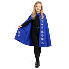 Capa con capucha de Halloween, manto de mago diablo azul, sombrero, traje de juego de rol para la fiesta del jardín de infancia de magos - Multicolor - Ver 6