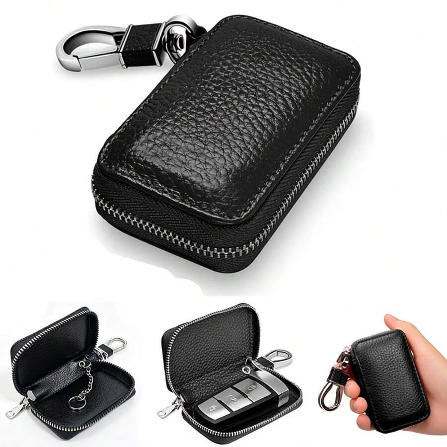 Men's Keybag Car Key Car Key Chain Keychain Holder Metal Hook And Keyring Zipper Bag For Remote Key Car Key Pouch Dad's Gift Mother's Gift A,Keyholder