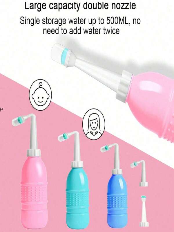 Portable Sitz Bath Travel Basin, 500ml Capacity Water Tank, Mini Handheld Peri Bottle, Travel Perineal Cleanser, Handheld Wash Bottle, Portable Hygiene Care Buttock Cleanser, Portable Handheld Sitz Bath Bottle, Handheld Personal Sitz Bath Bottle, Bottle For Gentle Postpartum Care And Cleansing, Women's Perineal Care Cleanser