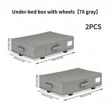 2pcs Under Bed Space-Saving Storage Organizer Box With Wheels - Waterproof Oxford Fabric, Pull-Out Design, Suitable For Clothes, Shoes, Socks - Dust-Proof Folding Box, Suitable For Toys And Books - Multicolor - View 21