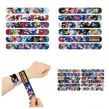 12pcs Sonic Character Printed Pop Wristbands - Anime Pop Rings - Adjustable Party Wristbands - Suitable For Holiday Parties And Birthday Gifts - Anniversaries - Birthday Gifts - Multicolor - View 2