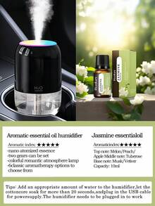 1件 180ml 臥室加濕器，2種工作模式，彩色夜燈，靜音噴霧，家用電動空氣清新機，小型香薰燈，精油擴香機，兼容精油。黑色、白色和粉色可選，適合房間裝飾、汽車、辦公室、客廳、桌面使用，是送給女性的理想禮物。這款USB供電空氣清新機（需插電使用）提供空氣加濕與滋潤，為您創造舒適環境。 - 彩色 - 查看 18