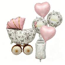 Baptism Balloons, Pink Cross, Pink Sphere And Pink Star Foil Balloons, Suitable For Decorating Baptism Party - Multicolor - View 15