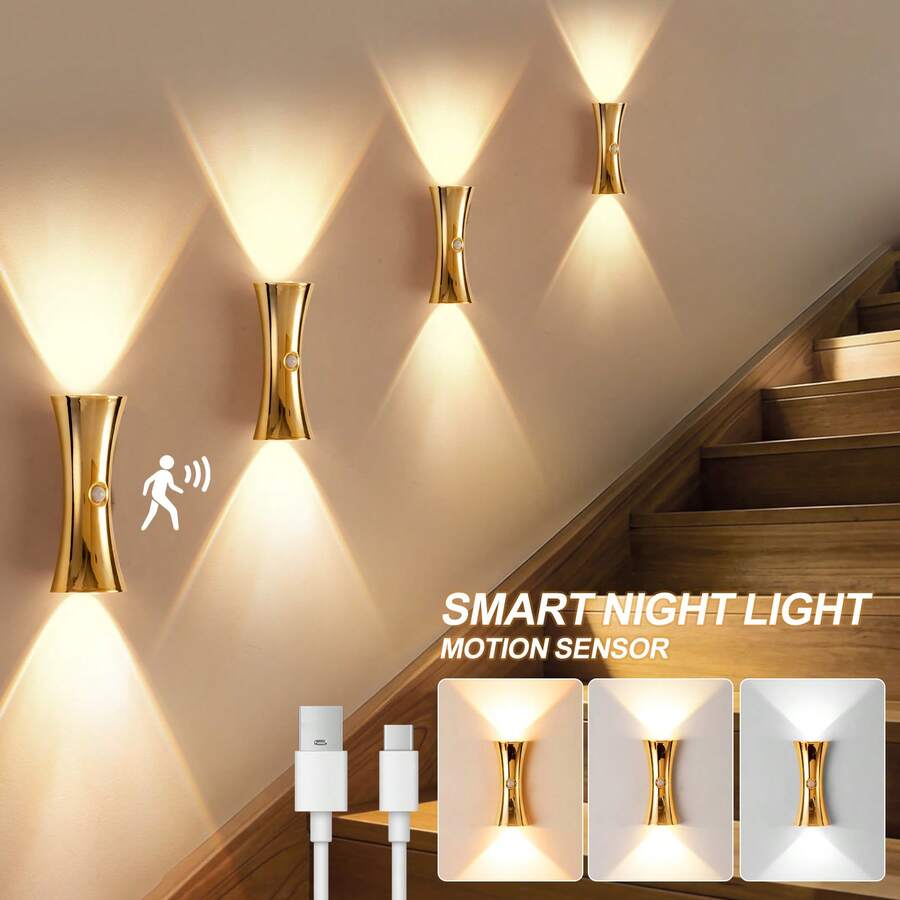 LED磁吸無線感應壁燈，背膠壁掛燈，充電電池供電，3000K/4000K/6500K LED壁燈，適用於開齋節、臥室、牆面、廚房、廁所、床頭、走廊、浴室
