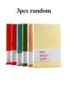 1/3pcs Candy-Colored Smiling Face Student Notebook, Thickened, Soft-Cover Portable Notebook, Prize, Cute Mini Journal, Fresh Notebook, Notebook, Diary, Leather Cover Notebook, Essential Notebook For Back-To-School Season - Multicolor - View 12