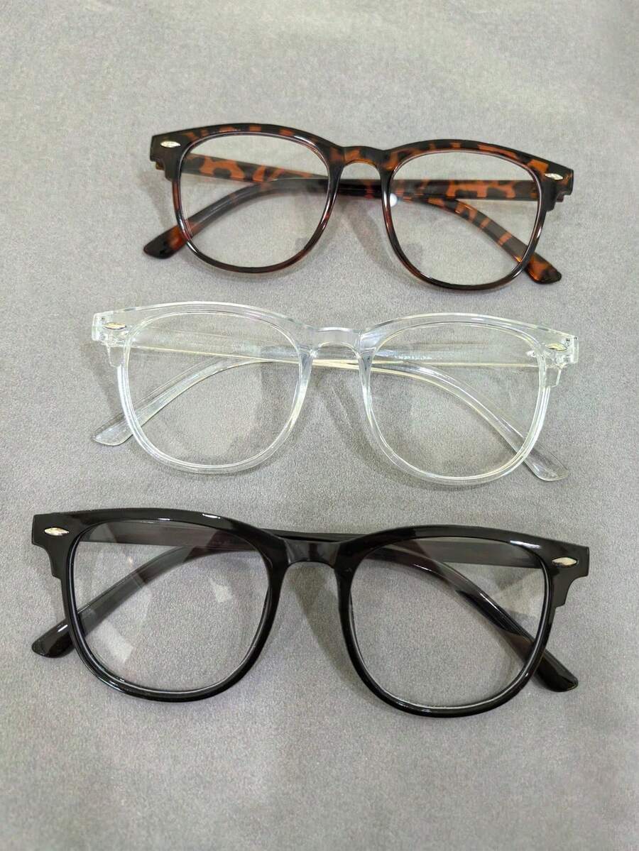 3pcs/1pc Anti-Eyestrain Computer, Reading, Gaming, TV, Phone Glasses For Men & Women, Available In Multiple Colors