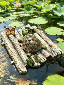 Floating Turtle And Yak Decorations With A Moss Raft Design, Perfect For Ponds And Aquariums. Waterproof And Windproof, Adding A Fun Touch To Your Water Scenery, A Great Gift For Turtle And Yak Lovers. - A - View 2