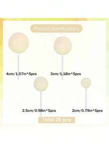 20pcs Foam Ball Cake Decorations, 4 Sizes And Multiple Colors Available, Suitable For Birthday, Wedding, Bachelorette Party, Baptism, Gender Reveal, Retirement Party, Theme Party Cake Decoration, Mini Pearl Balls, Various Cake DIY Scenarios (Handmade May Have Flaws, Please Use With White Sticks) - Multicolor - View 29