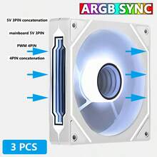 OUYUANSU 3pcs Prism 4PRO Case Cooling Fans, 12cm Quiet Cooling Fans, Air Cooling, Water Cooling, Hydraulic Bearing Fans, ARGB Sync Mirror Loop Fans - View 9