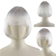 1pc Fashion Short Wig With Bangs, Multi-Color Anime Cosplay Wig, Short Straight Synthetic Bob Wig, Blonde Bob Wig With Bangs, Women's Short Blonde Wig, Suitable For Cosplay, Festivals, Anime Conventions, Celebrations, Fluorescent Multi-Color Cosplay - Multicolor - View 17