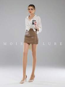 MOIRÉALLURE 1pair Solid Color Suitable For Daily Life Basic Tights - Clear - View 4
