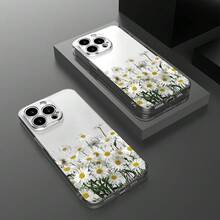 1 pieza Funda de teléfono transparente y suave con diseño simple y fresco de flor de margarita - Multicolor - Ver 3