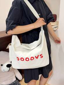 1件 34cm*13cm*31cm 大容量手提托特包 時尚字母單肩包 斜挎包 情侶款 男士托特包 女士單肩包 女士斜挎包 休閒背包 學生書包 適合上課、通勤上班、度假、旅行、購物、送禮等 - 彩色 - 查看 2
