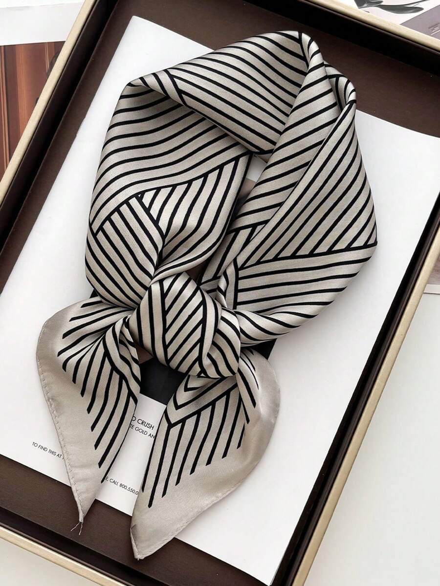 Un pañuelo cuadrado pequeño de 70 cm con estampado simple, pañuelo de primavera nuevo, cinturón versátil para mujer, accesorio para bolso, cinta, pañuelo para la cabeza, tocado, pañuelo de moda - Multicolor - Ver 1