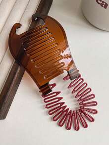 1pc/2pcs Hair Claw Women Hair Comb Banana Clip Hair Riser Claw Hair,Bun Extension - Multicolor - View 7