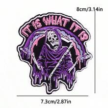 3件組龐克骷髏燙貼補丁，骷髏刺繡貼花，適用於牛仔褲、夾克、背包 - 多色 - 查看 3