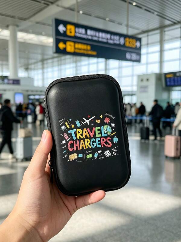 Portable Mini Storage Bag With "Charging" Text And Charger Icon, Anti-Drop Digital Organizer, Phone Charger And Data Cable Organizer, Zipper Wallet Style Storage Bag, Electronic Product Storage Bag, Suitable For Storing Earphones, Jewelry, Coins, Etc., Ideal For Business, Travel, Office And Other Occasions, Perfect For Graduation Season, Back To School, Teacher's Day, Christmas, Birthday Gift, Back To School Gift, Wedding Accessory, Mother's Day Gift, Easter Gift, And Essential Item For Spring And Summer