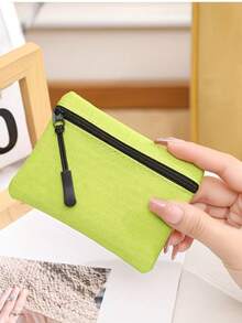 Monedero mini de unicolor, tarjetero, bolso de mano, funda para identificación, disponible en tonos de caramelo multicolor simple para satisfacer diversas necesidades - billetera - Ver 9