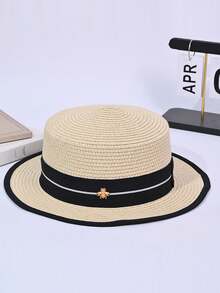1pc Women's Straw Hat Bohemian Polyester Fashion New Style Wide Brim Personalized Sun Protection Breathable Outdoor Straw Hat Suitable For Daily Outdoor Use - Multicolor - View 11