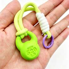 1 pieza Llavero con forma de pesa rusa de cuerda trenzada de color, colgante para bolsa deportiva, regalo creativo para entusiastas del fitness - Multicolor - Ver 9