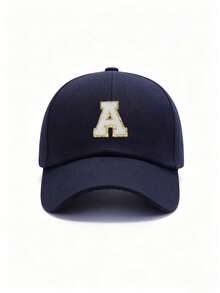 1pc Unisex Letter Print Baseball Cap, Casual Street Style Trucker Hat, Adjustable Breathable Sun Protection Hat, Suitable For Daily Outdoor Travel Wear - Navy Blue - View 12