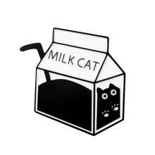 1Pc Of Black And White Minimalist Style Cat Brooch With Multiple Creative Cat Badges Student Party Versatile Backpack Accessories Jewelry - Multicolor - View 13