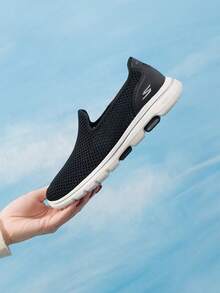 Skechers GO WALK 5 女士休闲鞋 一体式舒适轻便日常休闲户外运动鞋 124163-BKW - 黑色/白色 - 查看 3