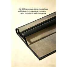No-Drill Self-Adhesive Screen Window | Self-Adhesive Installation, Ventilation & Mosquito Protection, Multiple Sizes Available, Washable - Black Mesh With Black Trim - View 6